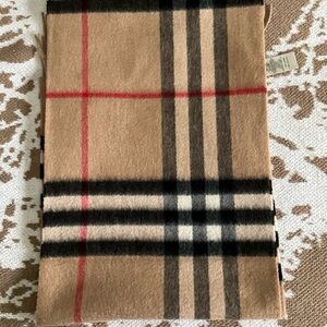 Burberry Tan and Black Checkered Scarf
